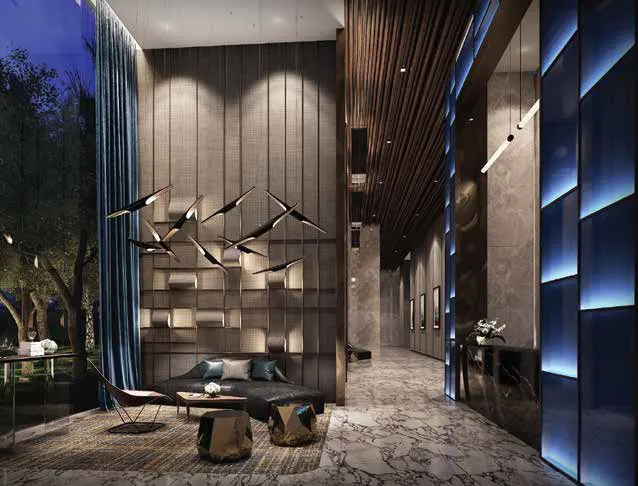 Sảnh đón Cruz Grand Lobby về đêm