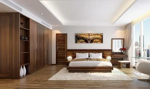 Phòng ngủ mẫu hoàn thiện sàn gỗ