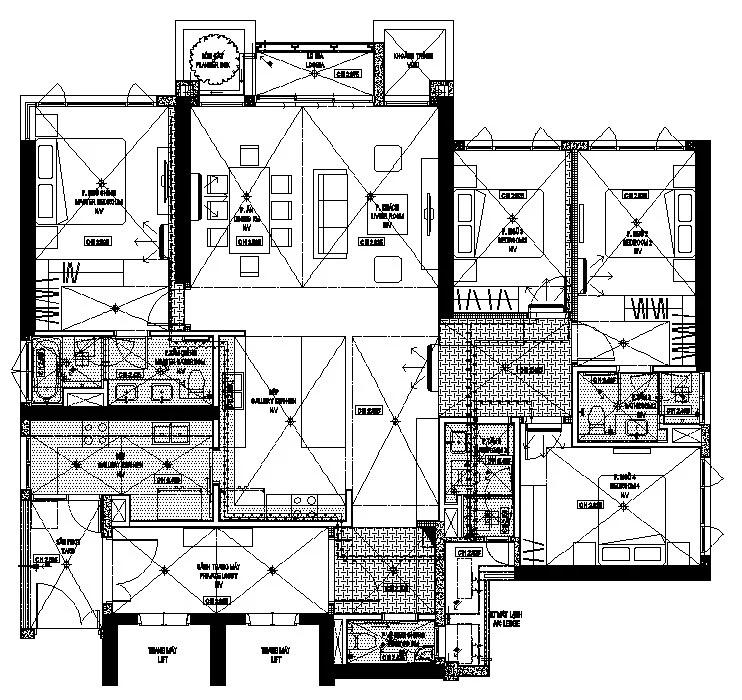 Sơ đồ điểm đèn căn Sky Villa